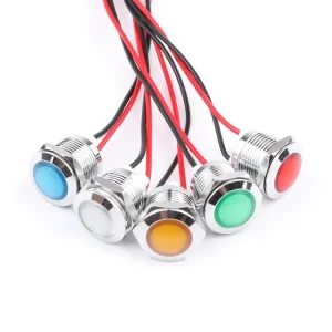 12mm LED Indicator Light 3V 5V 12V 24V 36V 110V 220V High Brightness Mirror Signal Lamp Blue Green White for Warehouse Use