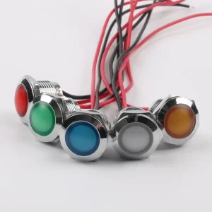 12mm Metal Indicator Light Spherical Short Style Waterproof Industrial Control Equipment CE Certified Soft LED Red Green Orange