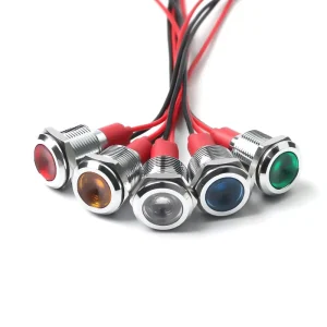 12mm Metal LED Indicator Lights Compatible with 3V 6V 12V 24V 110V 220V