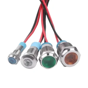 12mm Metal LED Power Signal Indicator Light with Wire 6V 12V 220V Optical Fiber Interface for Telecom Cable Installation
