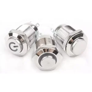 12mm Tactile Momentary Push Button Switch with LED Stainless Steel Construction
