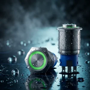 12mm Waterproof LED Illuminated Push Button Switch with Self-Locking Momentary Metal Switches