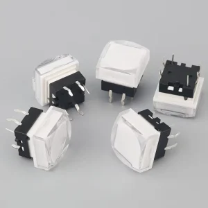 12x12mm Tactile Switch Momentary Micro Push Button Mini Small RGB LED Tact Switch Plug In DIP Terminal With Crystal Lid Cap
