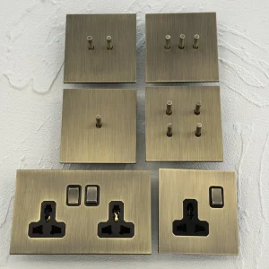 146 UK 13A Double Pole Universal General Socket Wall Retro Style Stainless Steel Light Toggle Switch AC 220-250V USB-C Easy