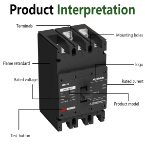 1500V 3P DC Moulded Case Circuit Breaker 63-320A 20kA Thermal Magnetic MCCB CE for Solar PV System