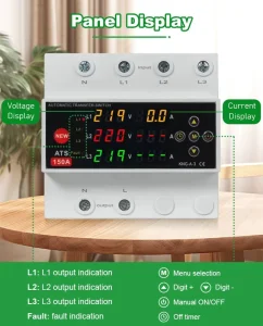 150A Automatic Transfer Switch With Over and Under Voltage Protection ATS Switch Automatic Transfer