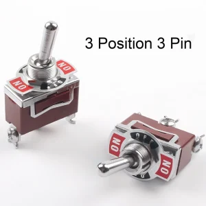 15A 12MM 3 Position 3 Foot Toggle Switches Medium ON OFF Reset Locking Latching Toggle Switch