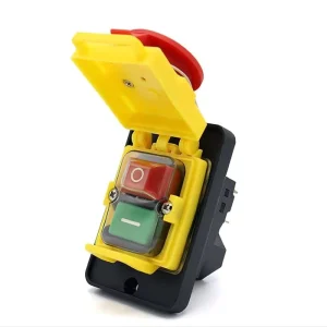 15A 400V 7Pins Vessel Boat Grinder Machine Waterproof Electromagnetic Start Emergency Push Button Switch Garden Tool