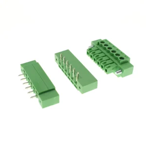 15EDGKM+VM RM 3.5 3.81 Green PA66 Brass Plug In Terminal Block 2p 24p Male and Female PCB Connector 300V 8A