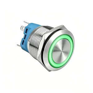 16 19 22mm IP65 Waterproof Stainless Steel Flat Head Push Button Switch 1NO LED Ring Momentary 12 24V 250V Rail Transit