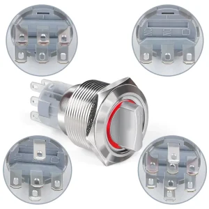 16/19/22mm Metal Rotary Selector Switch 2/3 Position Latching/Reset Illuminated/Non-Illuminated