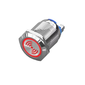 16/19/22mm Push Button Switches Waterproof Metal Buzzer with Screw Feet 12V Intermittently Flashing Sound and Light Alarm