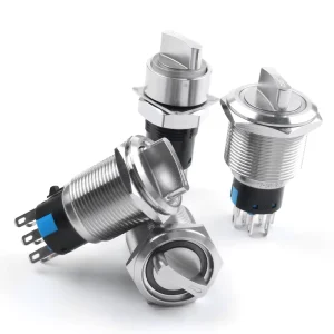16/19/22mm Stainless Steel Waterproof Metal Knob Switch 2/3 Position Self-Locking Selector Switch 1NO1NC Combination IP65
