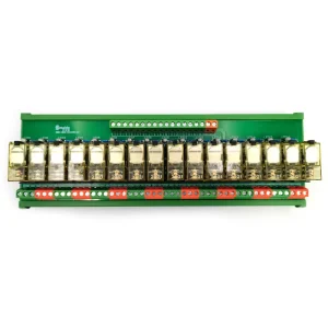 16 Channel 1CO DC 5V 12V 24V AC 110V 220V Din Rail Motor Micro PLC Control Protective Epoxy Relay Module Board 1 Open 1 Closed