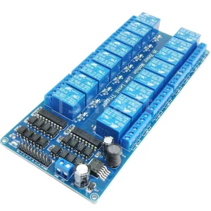 16 Channel Relay Shield Module DC 5V 12V 24V with Optocoupler LM2576 Microcontrollers Interface Power Supply for DIY Kit