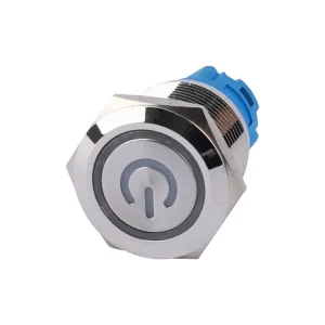 16 mm Waterproof Reset Lock Metal Illuminated On off Brass Push Button Switch with Power Symbol for Car