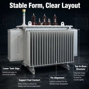 1600kVA Oil Transformer Low Loss Three Phase Silicon Steel Laminated Core IEC60076 Standard Custom Kva Voltage