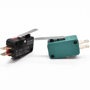 16A 250V Long Handle Limit Button Micro Switch Large Current SPST IP40 Plastic Metal KW7