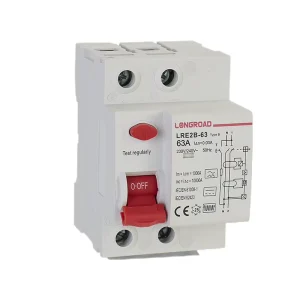 16A 25A 32A 40A 63A B-Type Electromagnetic RCCB 2P 4P 230V 240V 380V 400V 415V EV Charger ELCB Residual Current Circuit Breaker