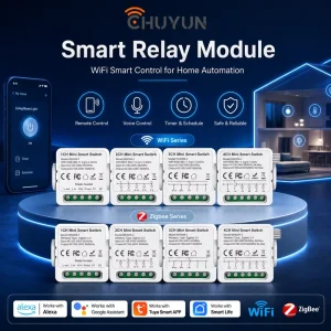 16A Mini 1-4CH Smart Switch Wifi or Zigbee Switch Dry Contact Support Voice Control Timer Tuya Alexa for Home Automation
