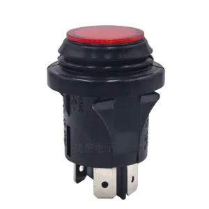 16A250V AC T105 25mm IP67 Round Push Switch RL5-1P21/N On-Off Locking Self Red Light Push Button Waterproof Switch