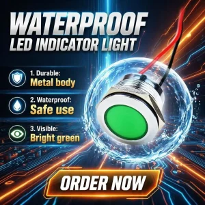16MM 19MM 22MM Green LED Stainless Steel Indicator Light Screw Feet 220V AC/DC IP66/IK08 Pilot Lamp Panel