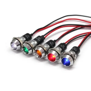 16MM Mini Indicator LED Lights Metal 220V AC Pilot Lamp Holder Red White Blue Green Yellow Indicator Light