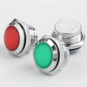 16MM Soft Light LED Power Indicator Light IP66 Rated Red Green Yellow Blue White 24V Nickel plated Brass Shell for Control Panel