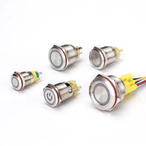 16mm 19mm 22mm 25mm IP65 Waterproof Momentary Latching Metal Push Button Switch Electronic Industrial Control 1NO1NC