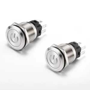 16mm 19mm 22mm IP65 NO Stainless Steel Push Button Switch 5A 12V 24V 250V Momentary Latching Waterproof