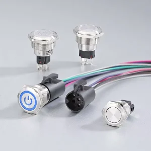 16mm 19mm 22mm Momentary Latching Metal Illuminated Push Button Switch With Plug customizable Factory Out let