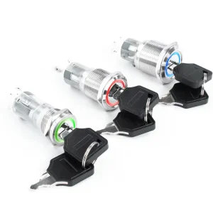 16mm 19mm 22mm Push Button Switch 2/3 Position Self-locking Self-reset 1NO1NC 2NO2NC 24V 220V Selector Switch with Key
