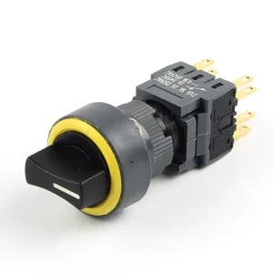 16mm 3 Positions Latching Self Lock 6 Pins Push Rotary Button Switch Round Selector Switch 2NO2NC