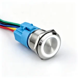 16mm 3v 6v 12v 110v 220v LED Momentary Latching Stainless Steel 5 Pins Waterproof Metal Push Button Switch With Power Symbol