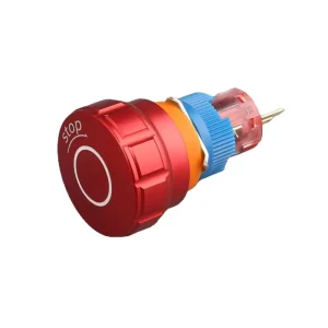 16mm Aluminum IP67 Electronic Emergency Stop Switch Safety Push Button 1NO1NC Industrial Machinery Control Panels Red