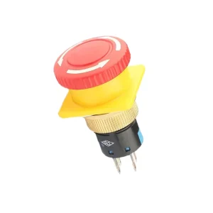 16mm E Stop Rotary Reset Waterproof IP65 Mushroom Head 5A Push Button Switches 1NO1NC Emergency Plastic 220V Max Industrial