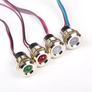 16mm Indicator Led Lights 0 220VAC DC 16mm Metal LED Waterproof IP67 Indicator Power Signal Lamp with Wire