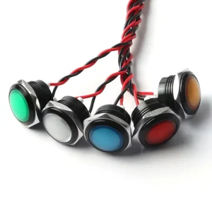 16mm Indicator Light Waterproof Five Colors Optional Oxidized Black Strip Line Signal Light