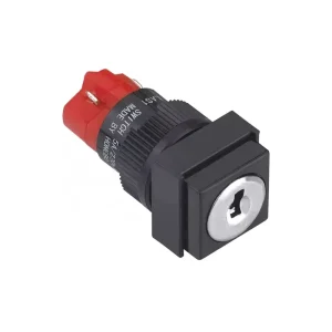 16mm Key Lock Square Selector Push Button Switch (LAS1F-11Y) (Dia. 16mm) (CE, CCC, ROHS, REECH)