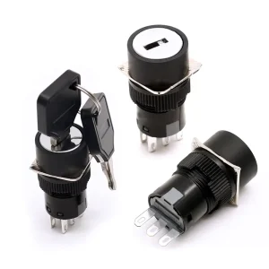16mm Key Switch Latching and Momentary 2 Position 3 Position 3 Pin 6 Pin Maintained Selector Rotary Round Switch