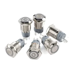 16mm Metal Push Button Switch Momentary Latching Led Light Red Yellow Blue Green White 12 24V IP65 Waterproof