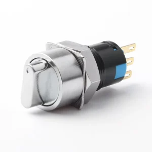 16mm Panel Mount Stainless Steel Selector Switch 250V Max. Voltage 2 Position 1NO1NC 3 Pin Latching Waterproof ON OFF
