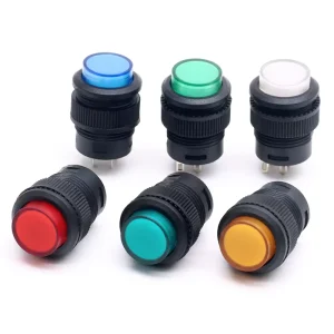 16mm Round LED Plastic Push Button Switch Thread Mount Latching and Momentary Power Switch