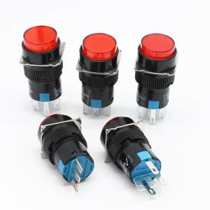16mm Round Plastic Push Button Switch Non Illuminated Latching & Momentary Start Button Multiple Colors Optional