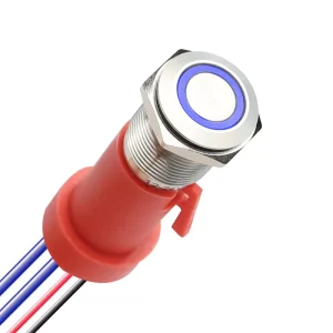 16mm Stainless Steel Metal Push Button Switch with LED 12V 24V 10A IP67 Waterproof Momentary Pushbutton Switch with Wires