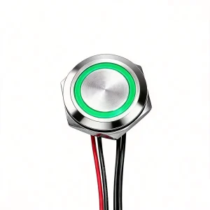 16mm Ultra short Metal Button Pushbutton Switch with LED Self resetting 12V 24V IP65 Electronic Red Green Yellow 1NO