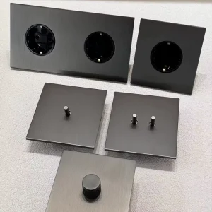 172 French European Multi function Socket 86 Wall Modern Universal Toggle Light Switch Stainless Steel Grey Home Villa Dimmer