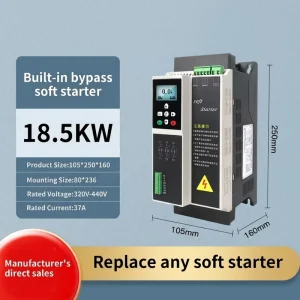 18.5KW 400V AC Electric Soft Motor Starter with Built In Bypass Motor Starters