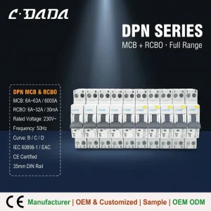 18MM DPN RCBO 32A 1P+N 6KA Residual Current Circuit Breaker with Over Current and Leakage protection For Industrial