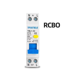 18MM Mini 230V 50 60Hz RCBO 1P+N 6KA Residual Current Differential Automatic Circuit Breaker Over Current Leakage Protection